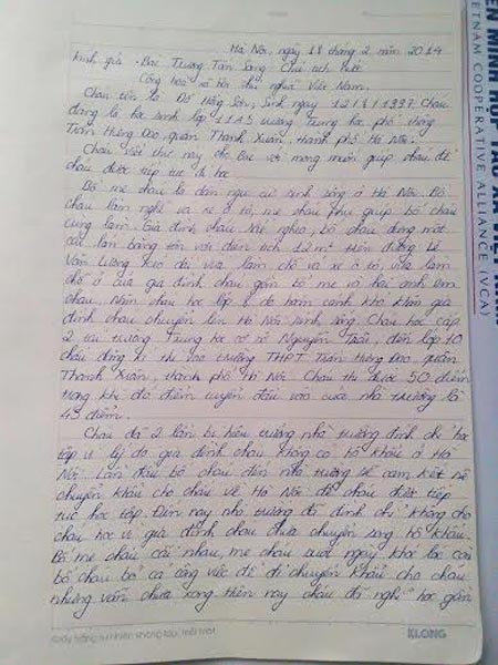 Rớt nước mắt bức thư của học sinh nghèo bị đình chỉ học ở trường công vì không có hộ khẩu ở Hà Nội 1