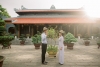 Ấn tượng màu áo lam trong bộ ảnh cưới của hai Huynh trưởng tại Tổ đình Tường Vân - Huế
