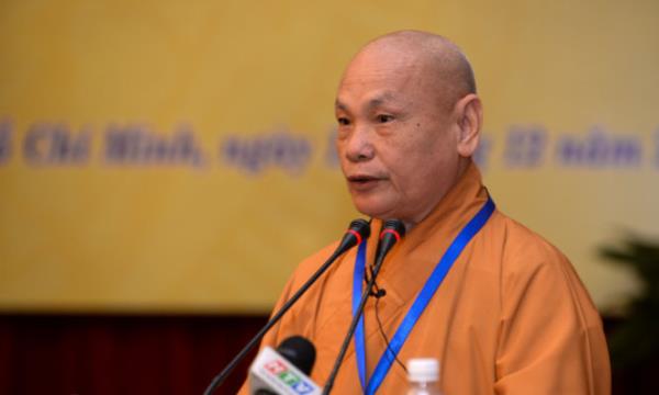 HT. Thích Thiện Nhơn, Chủ tịch HĐTS phát biểu tại Hội nghị với Thủ tướng Chính Phủ